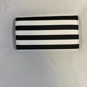 KUT from The Kloth Womens Trifold Clutch Purse Wallet Striped Black White